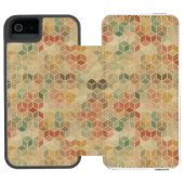 Retro geometrisch patroon 5 incipio iPhone portemonnee hoesje (Agenda Open)