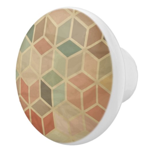 Retro geometrisch patroon 5 keramische knop (Rechts)