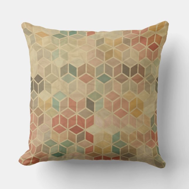 Retro geometrisch patroon 5 kussen (Voorkant)