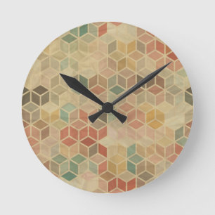 Retro geometrisch patroon 5 ronde klok