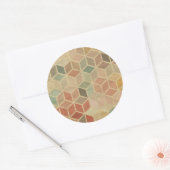 Retro geometrisch patroon 5 ronde sticker (Envelop)