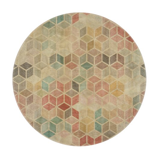 Retro geometrisch patroon 5 snijplank (Voorkant)