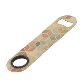 Retro geometrisch patroon 5 speed flessenopener (Achterkant Gekanteld)