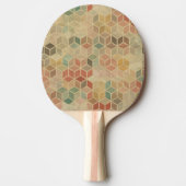 Retro geometrisch patroon 5 tafeltennisbatje (Voorkant)
