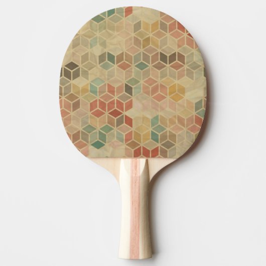 Retro geometrisch patroon 5 tafeltennisbatje (Voorkant)