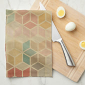 Retro geometrisch patroon 5 theedoek (Quarter Fold)