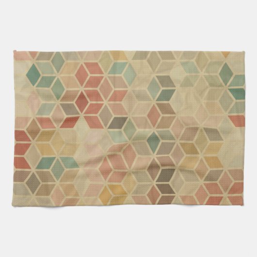 Retro geometrisch patroon 5 theedoek (Horizontaal)