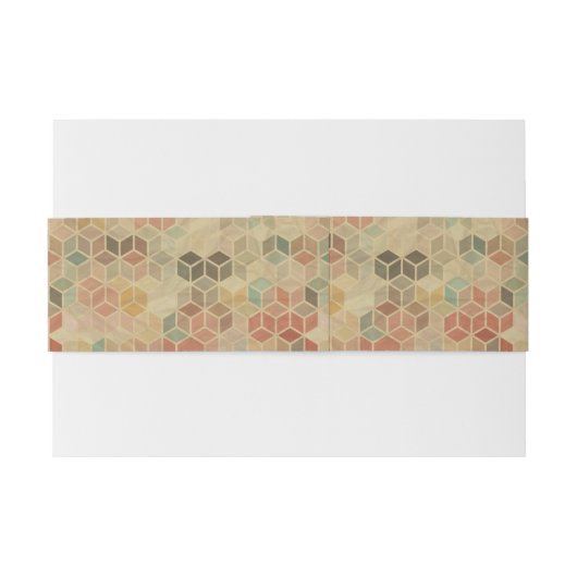 Retro geometrisch patroon 5 uitnodigingen wikkel (Achterkant Voorbeeld)