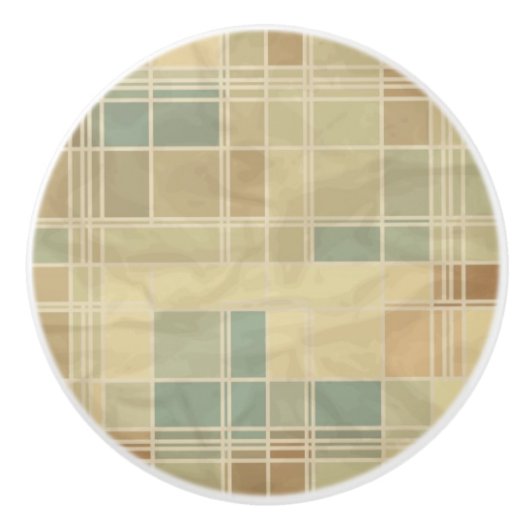 Retro geometrisch patroon 6 keramische knop (Voorkant)