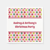 Retro Geometrisch Patroon Aangepast Bericht Kerstm Servet (Voorkant)