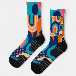 Retro geometrisch patroon bemanning sokken