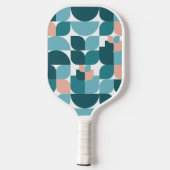 Retro Geometrisch Patroon Blauw & Roze Pickleball Paddle (Achterkant)