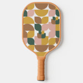 Retro geometrisch patroon bruin pickleball paddle (Achterkant)