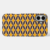 Retro geometrisch patroon geel en bruin blad Case-Mate iPhone case (Achterkant (horizontaal))