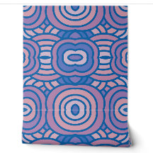Retro geometrisch patroon in blauw en roze