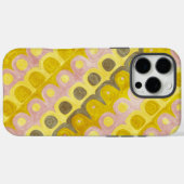 Retro geometrisch patroon in geel en roze Case-Mate iPhone case (Achterkant (horizontaal))
