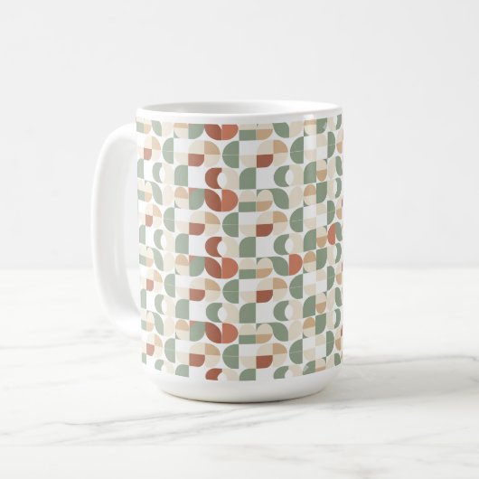 Retro geometrisch patroon koffiemok (Voorkant links)