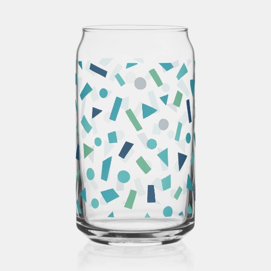 Retro geometrisch patroon – Memphis Style Design u Blikvorm Glas (Voorkant)
