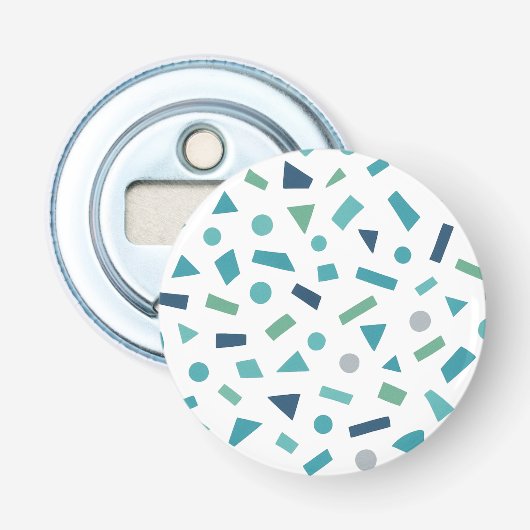 Retro geometrisch patroon – Memphis Style Design u Button Flesopener (Voorkant)