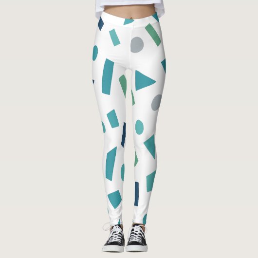 Retro geometrisch patroon – Memphis Style Design u Leggings (Voorkant)