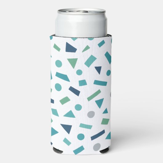 Retro geometrisch patroon – Memphis Style Design u Seltzer Blikjeskoeler (Seltzer Achterkant)