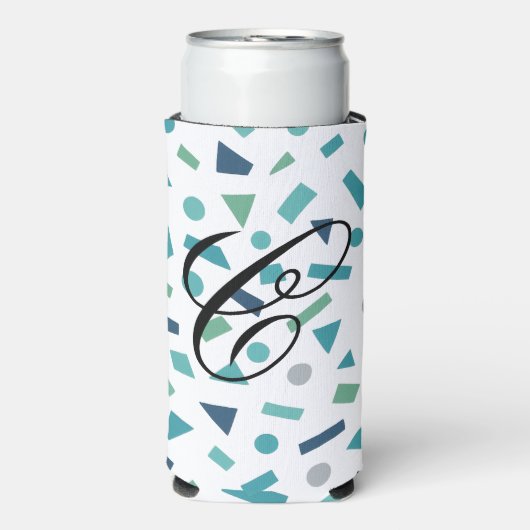 Retro geometrisch patroon – Memphis Style Design u Seltzer Blikjeskoeler (Seltzer Voorkant)