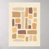 Retro geometrisch patroon met rechthoeken poster (Voorkant)