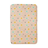 Retro geometrisch patroon met turkoois, oranje, zw badmat (Voorkant Verticaal)