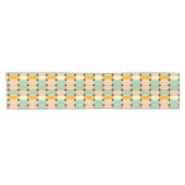 Retro geometrisch patroon met verticale ovalen korte tafelloper (Horizontaal)