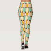 Retro geometrisch patroon met verticale ovalen leggings (Achterkant)