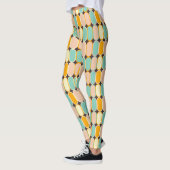 Retro geometrisch patroon met verticale ovalen leggings (Links)