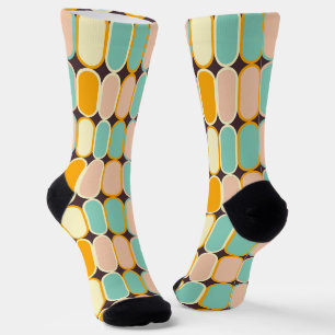Retro geometrisch patroon met verticale ovalen sokken