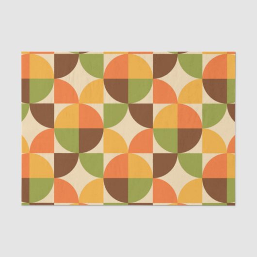 Retro Geometrisch Patroon Mid Mod Herfst Tissuepapier (Voorkant)