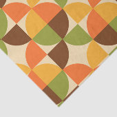 Retro Geometrisch Patroon Mid Mod Herfst Tissuepapier (Detail)