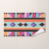 Retro geometrisch patroon mix bad handdoek (Handdoek)