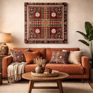 Retro geometrisch patroon mode achtergrond kussen