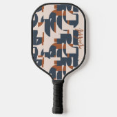 Retro  Geometrisch Patroon Modern Monogram Pickleball Paddle (Achterkant)