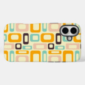 Retro geometrisch patroon op een lichtbeige achter Case-Mate iPhone case (Achterkant (horizontaal))