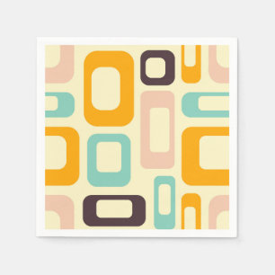 Retro geometrisch patroon op een lichtbeige achter servet