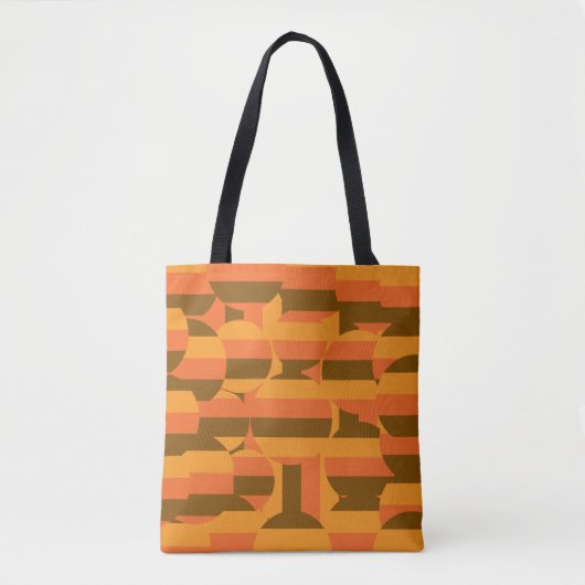 retro geometrisch patroon tote bag (Voorkant)