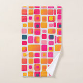 Retro Geometrisch Patroon van Mid Century Modern N Bad Handdoek (Handdoek)