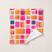 Retro Geometrisch Patroon van Mid Century Modern N Bad Handdoek (Wasdoekje)