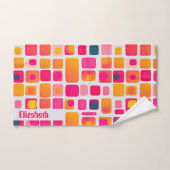 Retro Geometrisch Patroon van Mid Century Modern N Bad Handdoek (Handdoek)