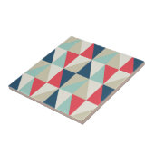 Retro geometrisch patroon van rode en blauwe drieh tegeltje (Zijkant)