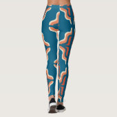 Retro geometrisch patroon/vintage boho abstract leggings (Achterkant)
