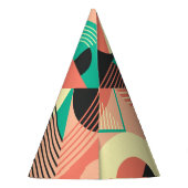 Retro geometrisch patroonontwerp feesthoedjes (Achterkant)