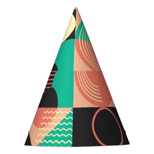 Retro geometrisch patroonontwerp feesthoedjes (Voorkant)