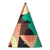 Retro geometrisch patroonontwerp feesthoedjes (Links)
