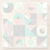 Retro geometrisch patroonontwerp glazen onderzetter (Achterkant)