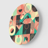 Retro geometrisch patroonontwerp grote klok (Hoek)